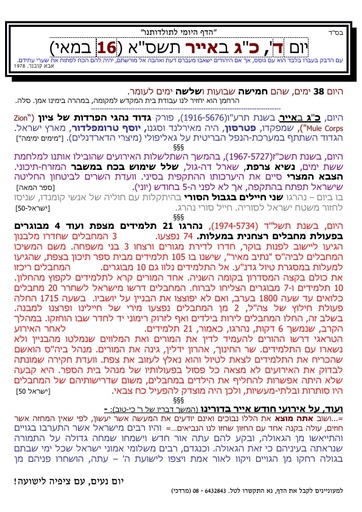 כג אייר ה'תשסא