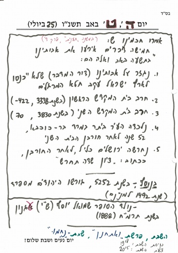 ט' אב ה'תשנו