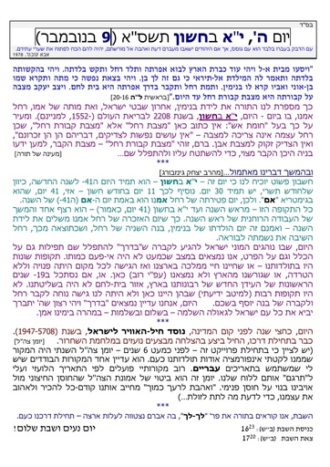 יא חשוון ה'תשסא