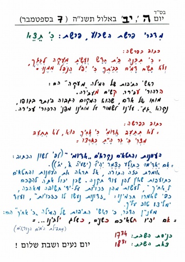 יב אלול ה'תשנה