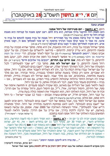 יא חשוון ה'תשסב