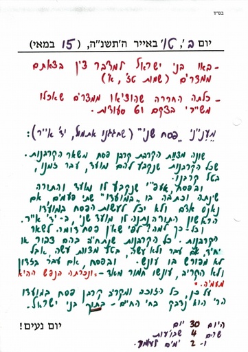 טו אייר ה'תשנה