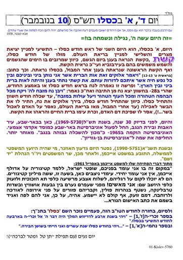 א כסלו ה'תשס