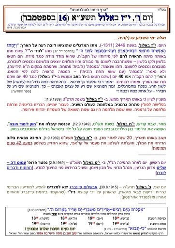 טז אלול ה'תשעא