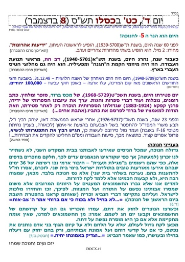 כט כסלו ה'תשס