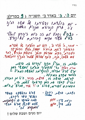 ז' אדר ב' ה'תשנה