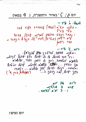 ט' אייר ה'תשנה