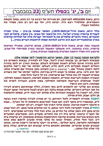 יג כסלו ה'תשס